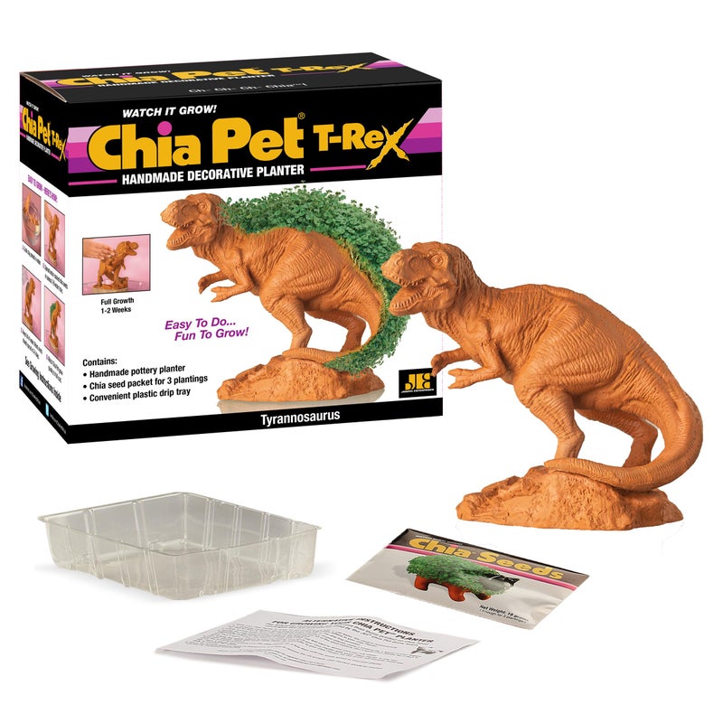 Chia Pet T-Rex - Tyrannosaurus with Seed Pack, Decorative Pottery Planter, Easy to Do and Fun to Grow, Novelty Gift, Perfect for Any Occasion - Image 2