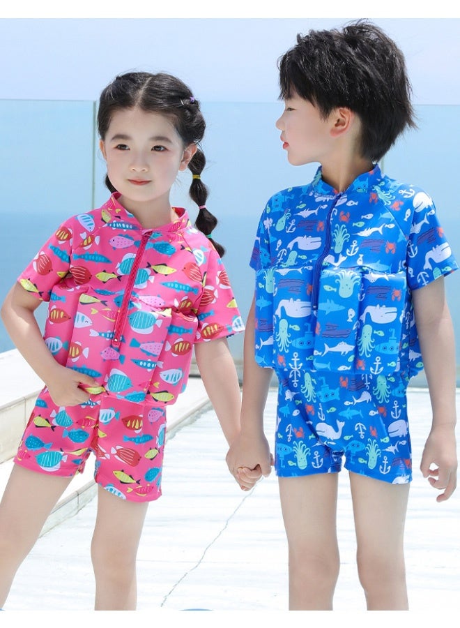 GMORO 2 Pack Kids Floatation Swimsuit Set, Kids Swimsuit, Swimming Suit for Kids, One Piece Swimwear with Removable Buoyancy Floats, Quick Dry UV Protection, for Baby Swim Training, Beach Vacation, Pool Play (Pink) - Image 3