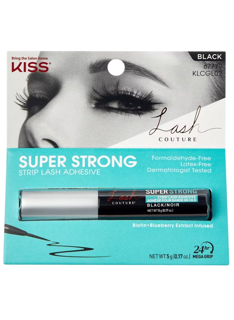 KISS Super Strong Strip Lash Adhesive, Black, 0.17 oz - Image 1