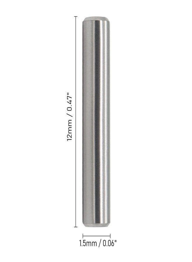 FOCMKEAS 100 PCS Dowel Pins 1.5 mm x 12 mm/0.06" x 0.47" （Dia. x Length） 304 Stainless Steel Shelf Support Pegs Pin Metal Rod Fasten Elements Used On Location - Image 3