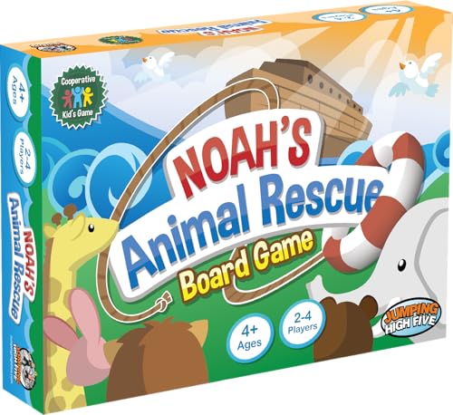 Jumping High Five Noahs Animal Rescue  Cooperative Noahs Ark Animal Bible Story Board Game for Kids Ages 4 No Reading Required and Easy to Learn Perfect for Family Game Night - Image 1