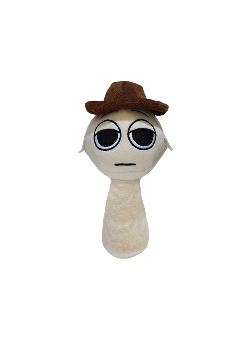 20cm Light Khaki Headband Hooded Plush Toy Cute Game Peripheral Doll Stuffed Doll Toy, Boy Girl Gift  - Image 1