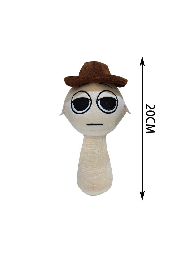 20cm Light Khaki Headband Hooded Plush Toy Cute Game Peripheral Doll Stuffed Doll Toy, Boy Girl Gift  - Image 2