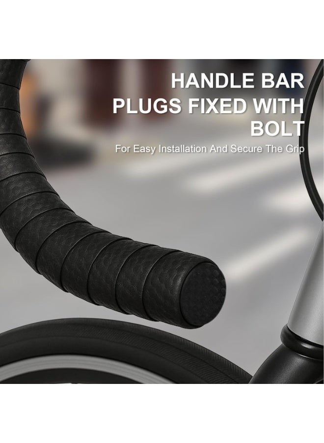 Relex 2 Pcs Bike Handlebar Tape, Self Adhesive Bike Grip Tape with Grip Plug Cycling Handle Wraps Carbon Pattern EVA PU Bicycle Handlebar Tapes - Image 4