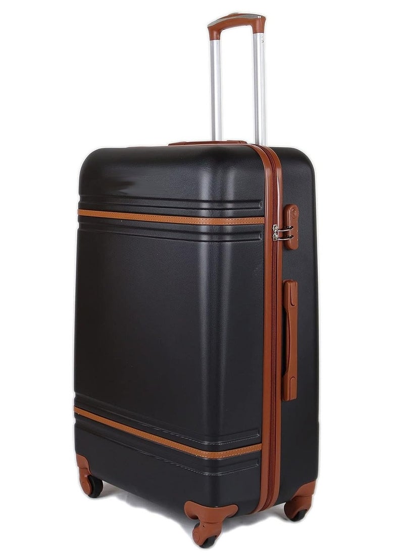 Suitcase Set of Hard Shell Luggage Set With Spinner Wheels & 3 Digit Number Lock-Set of 4 pcs Trolley Bags and (20/24/28/32/14 Inches) (BLACK)