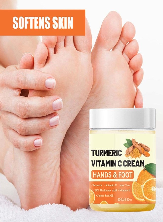 gcdat Turmeric & Vitamin C Hand Foot Cream with 30% Hyaluronic Acid - Anti Cracking Foot Cream Intense Moisturizing Vitamin C Lotion Softens and Nourishes Dry, Cracked Heels & Hands- 8.82 Oz - Image 5