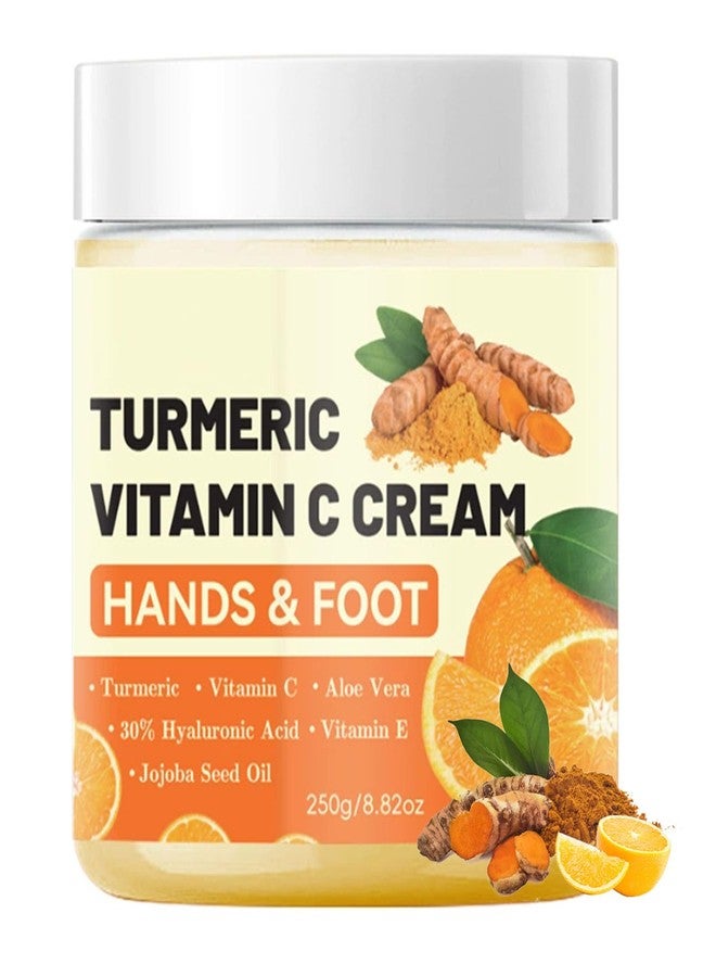 gcdat Turmeric & Vitamin C Hand Foot Cream with 30% Hyaluronic Acid - Anti Cracking Foot Cream Intense Moisturizing Vitamin C Lotion Softens and Nourishes Dry, Cracked Heels & Hands- 8.82 Oz - Image 1