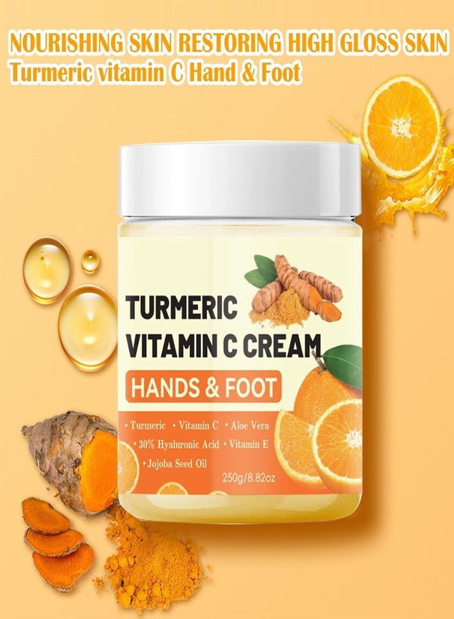 gcdat Turmeric & Vitamin C Hand Foot Cream with 30% Hyaluronic Acid - Anti Cracking Foot Cream Intense Moisturizing Vitamin C Lotion Softens and Nourishes Dry, Cracked Heels & Hands- 8.82 Oz - Image 2
