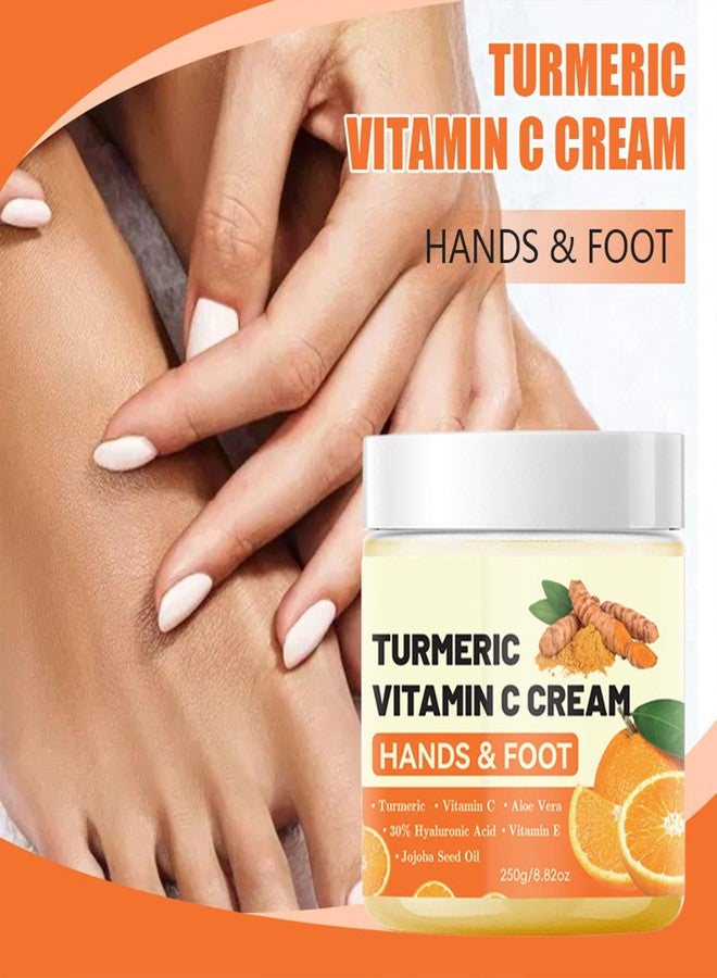gcdat Turmeric & Vitamin C Hand Foot Cream with 30% Hyaluronic Acid - Anti Cracking Foot Cream Intense Moisturizing Vitamin C Lotion Softens and Nourishes Dry, Cracked Heels & Hands- 8.82 Oz - Image 4