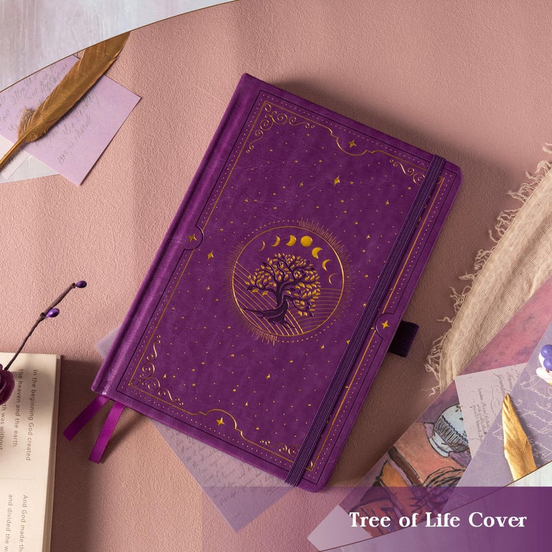 TIEFOSSI Tree of Life Journal, A5 Lined Journal for Women Men, Aesthetic Notebook with 316 Numbered Pages, Hardcover Vegan Leather Journals with Bookmark, 100 GSM Thick Paper - Image 5