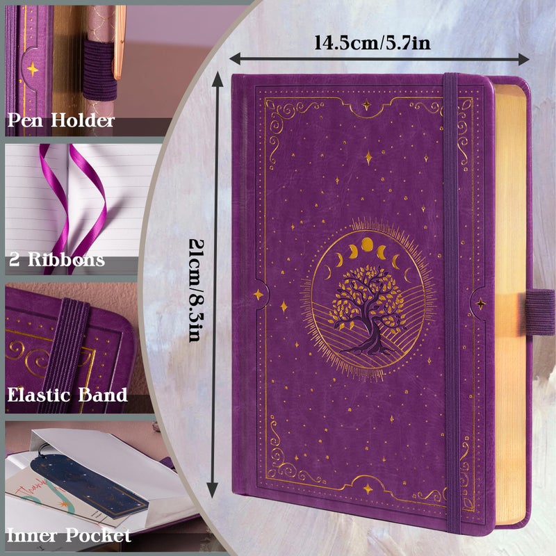 TIEFOSSI Tree of Life Journal, A5 Lined Journal for Women Men, Aesthetic Notebook with 316 Numbered Pages, Hardcover Vegan Leather Journals with Bookmark, 100 GSM Thick Paper - Image 2