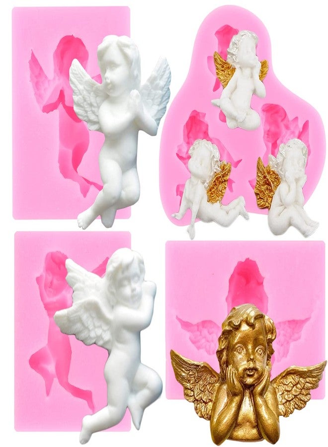 RFGHAC Angel Baby Silicone Fondant Molds For Cake Decorating Cupcake Topper Candy Chocolate Gum Paste Set Of 4 - Image 1