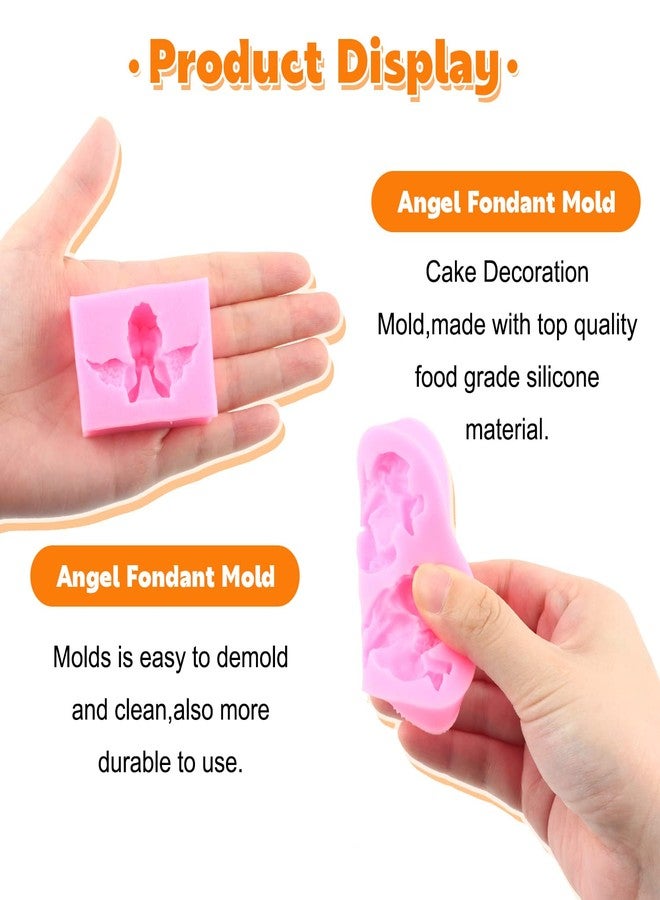 RFGHAC Angel Baby Silicone Fondant Molds For Cake Decorating Cupcake Topper Candy Chocolate Gum Paste Set Of 4 - Image 2