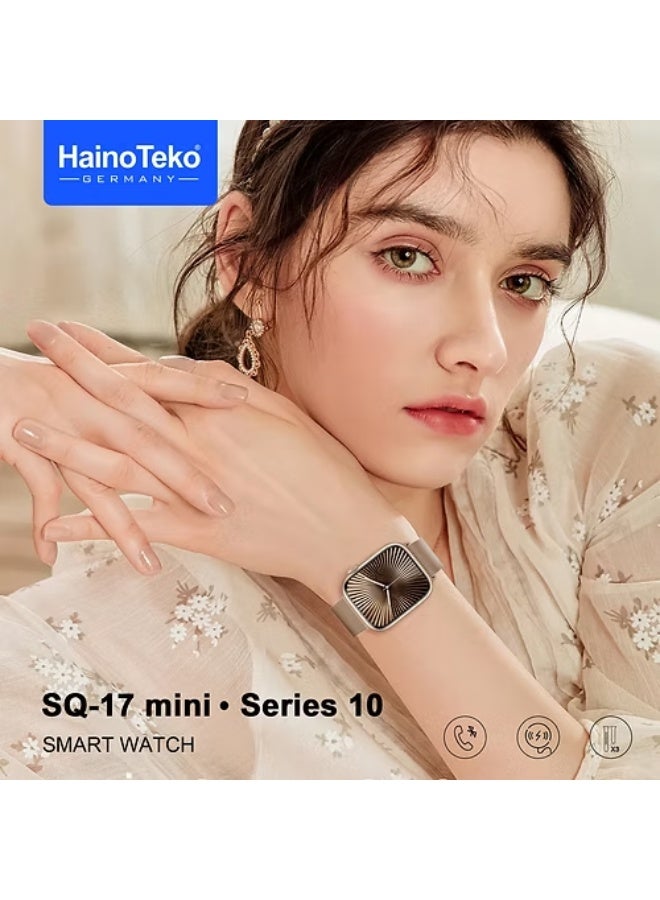 Haino Teko Haino Teko SQ-17 Mini Series 10 Smart Watch – Small Size, Large Screen, with 3 Pairs of Straps & Wireless Charger, Gold - Image 3