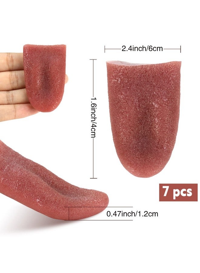 UPlama 7Pack Halloween Fake Tongue False Tongue Horrific Tongue Prop Tricks Tongue Toys,Prop Tricks Tongue Toys,Realistic Fake Tongue - Image 2