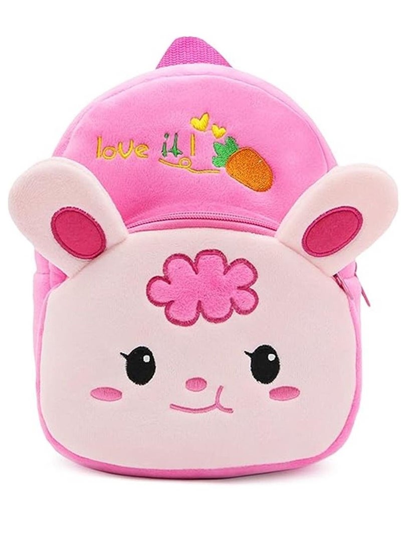 Mini Backpack Kids Cute School Shoulder Bag Toddler Plush Small Backpack Baby Schoolbag Preschool Bag Gift Rabbit  - Image 1