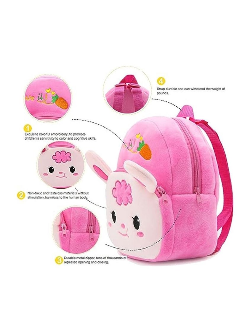 Mini Backpack Kids Cute School Shoulder Bag Toddler Plush Small Backpack Baby Schoolbag Preschool Bag Gift Rabbit  - Image 3
