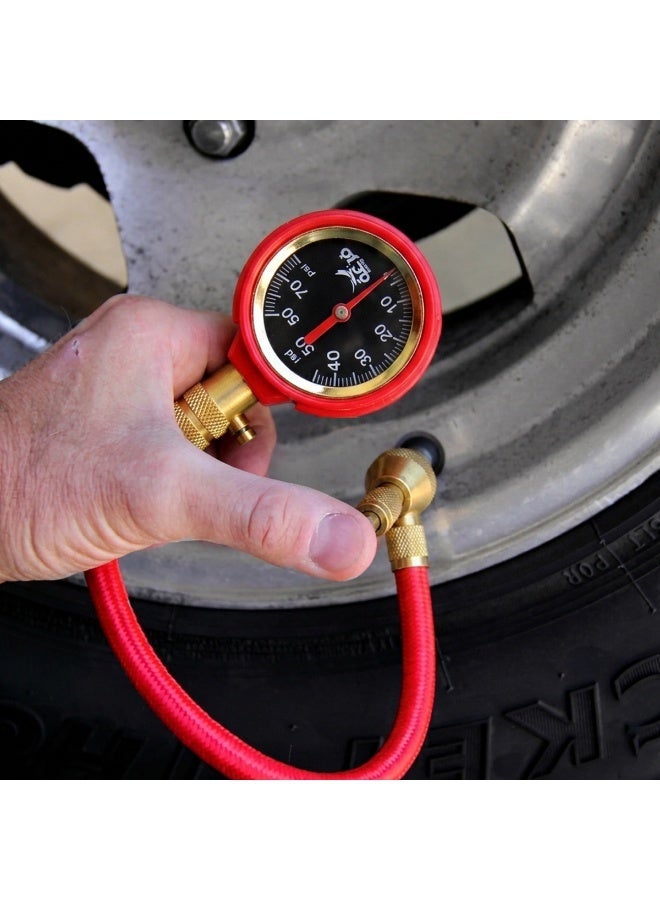 Premium Brass Tire Deflator with Analog Pressure Gauge 0-60 PSI, 30cm Hose, Quick Air Down Tool for Car, SUV, Motorcycle, Bicycle, Off-Road Tire Pressure Adjustment ERPC42970 - Image 3