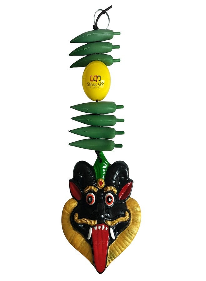 Salvus APP SOLUTIONS Plastic Nimbu Mirchi Wall Hanging Nazar Battu-Evil Eye Protector-Nazar Suraksha Kawach for Home, Office & Shop (Black_4x9.5 Inch) - Image 1