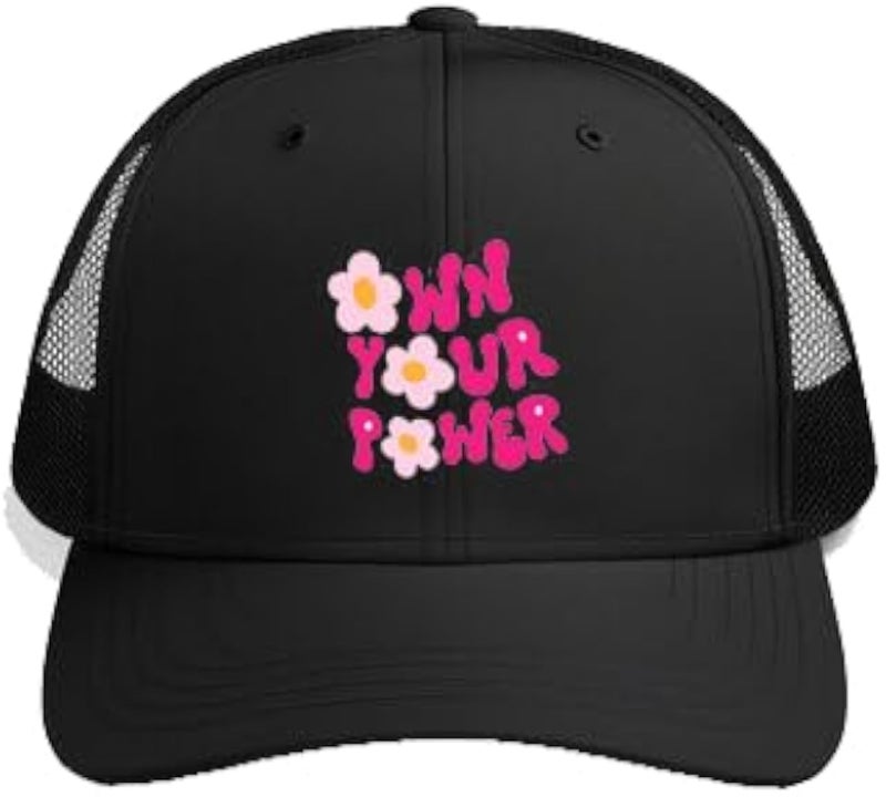OWN YOUR POWER Plain unisex baseball cap Black