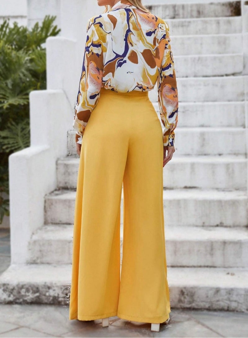 Shougu New Product Elegant Wide Leg Pants Fashion Casual Set - Image 2