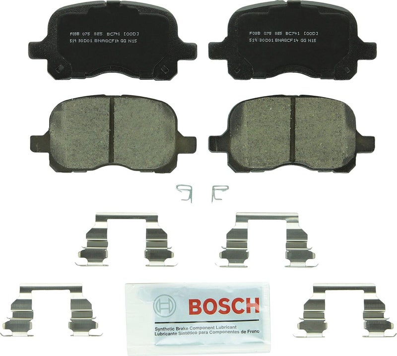 BOSCH BC741 QuietCast Premium Ceramic Disc Brake Pad Set - Front for Chevrolet Prizm and Toyota Corolla - Image 1