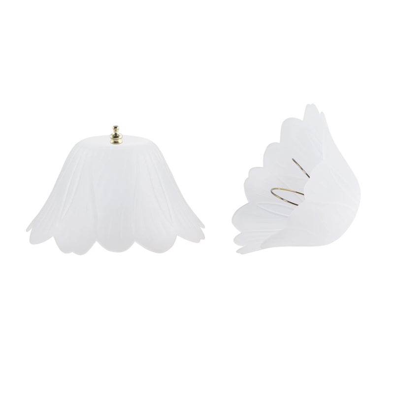 Aspen Creative 28003-15-2, Clip-on Tulip Shade in White Finish, 8" Diameter x 4" Height, 2 Pack - Image 1