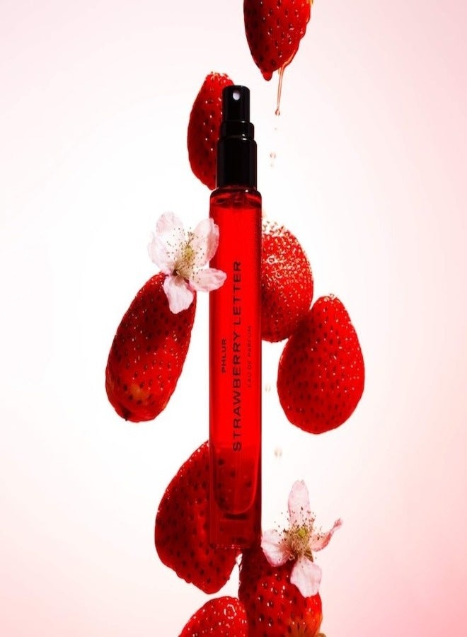 PHLUR Strawberry Letter Eau de Parfum Travel Spray 10 mL – Juicy Strawberry & Soft Floral Scent - Image 4