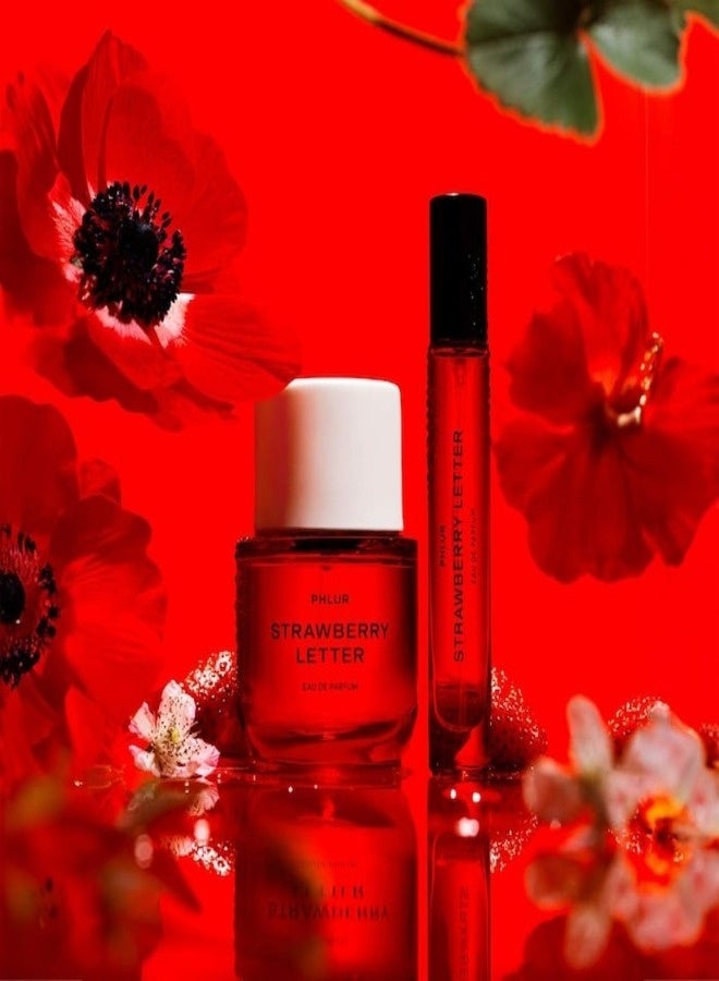 PHLUR Strawberry Letter Eau de Parfum Travel Spray 10 mL – Juicy Strawberry & Soft Floral Scent - Image 5