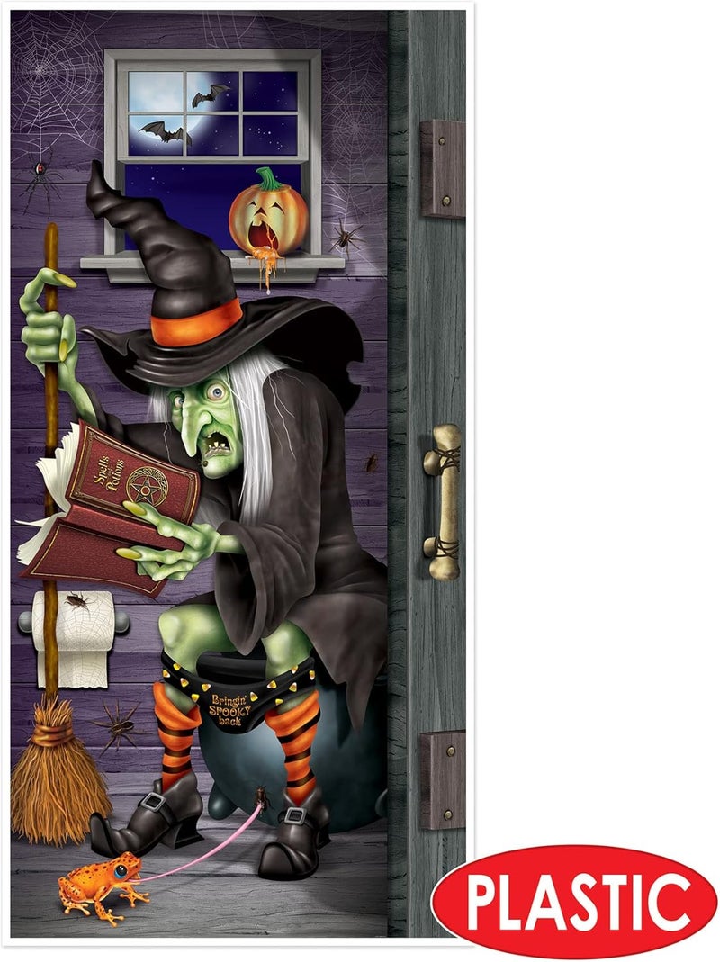 Beistle Witch Restroom Door Cover - Halloween Party Accessory - Image 2