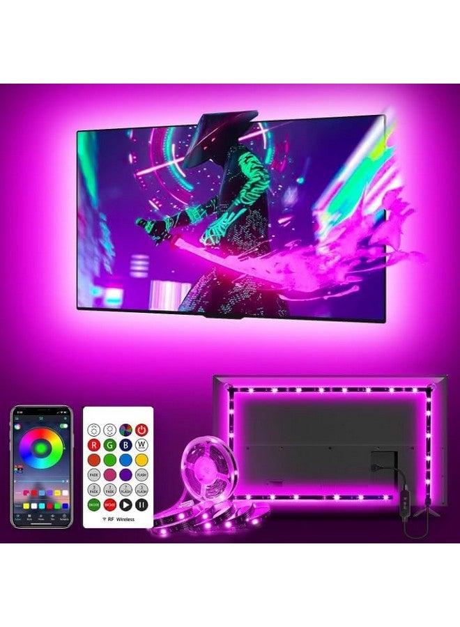 الجستو شريط إضاءة LED USB 5 فولت من Gesto - إضاءة خلفية متعددة الألوان RGB لمزامنة الموسيقى للتلفزيون والكمبيوتر المحمول وغرفة الألعاب | إضاءة خلفية للتلفزيون مع تطبيق Bluetooth والتحكم عن بعد (2 متر لأجهزة التلفزيون مقاس 16-40 بوصة) - Image 1