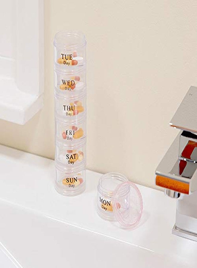 SHREETA 7 Day Pill Organizer Case Tower Weekly Stackable Pill Storage - Image 5