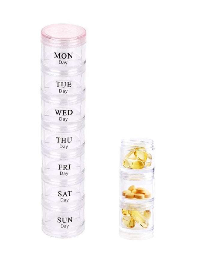 SHREETA 7 Day Pill Organizer Case Tower Weekly Stackable Pill Storage - Image 1
