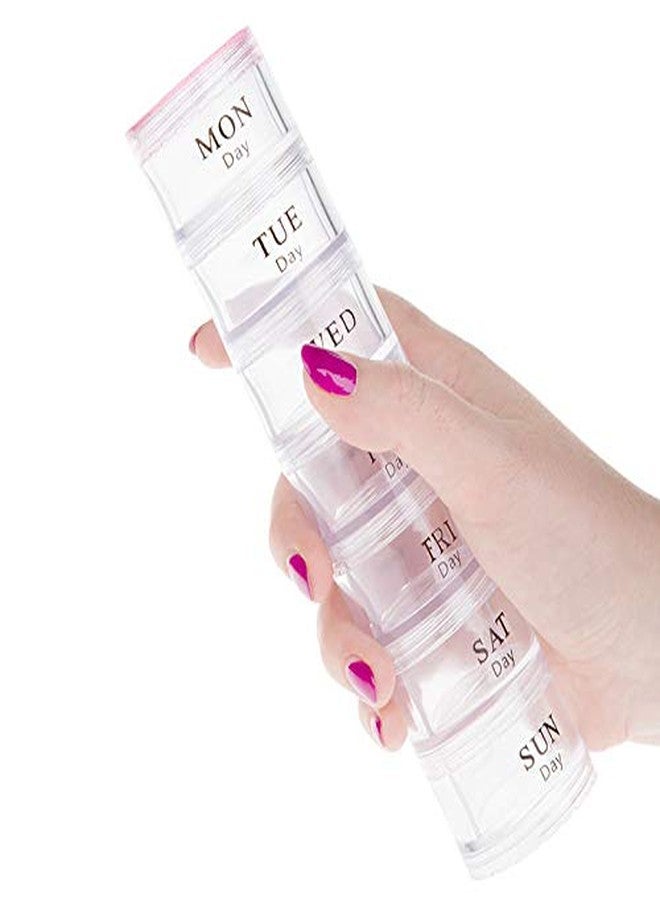 SHREETA 7 Day Pill Organizer Case Tower Weekly Stackable Pill Storage - Image 2