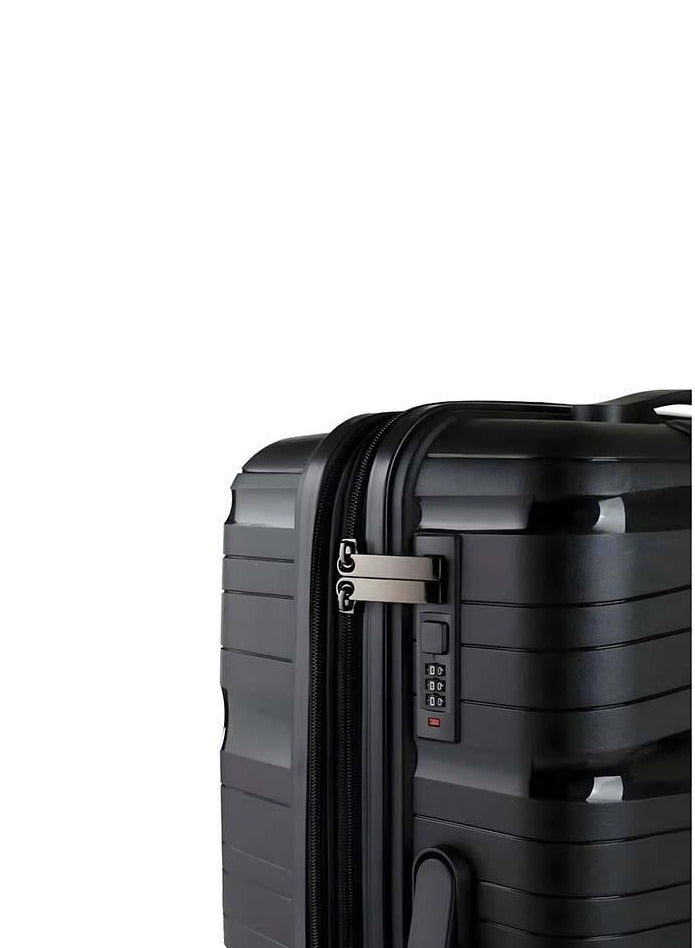 Lightweight 3-Piece Luggage Set - Expandable & Secure Lock - Black - Image 2