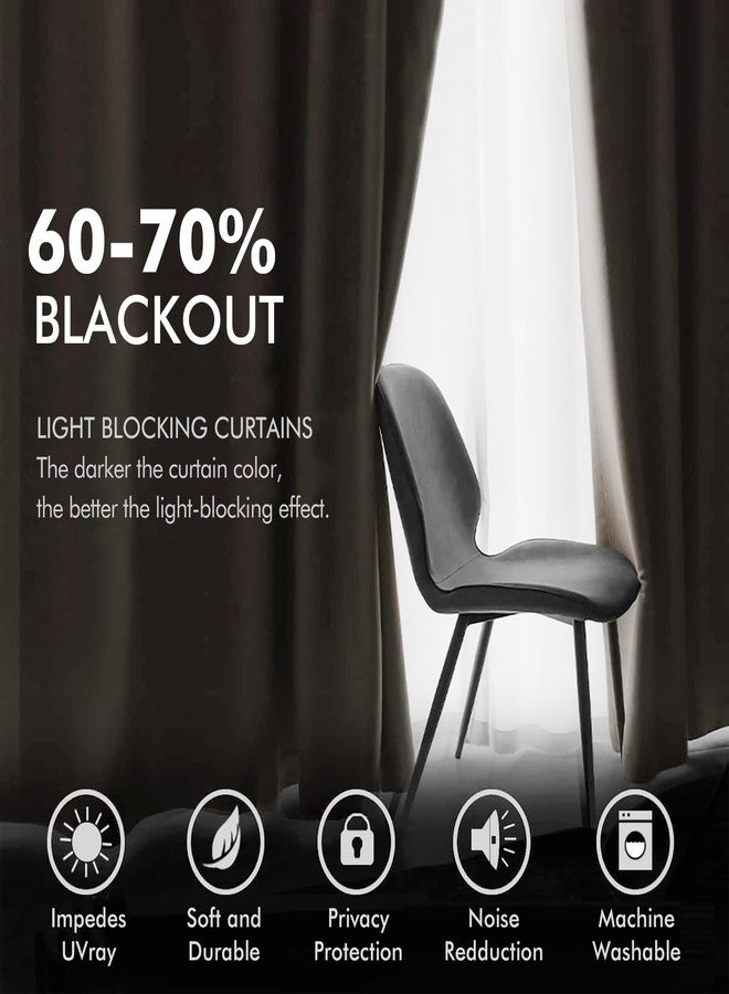MIULEE Elegant Velvet Curtains Beige Grommet Curtains Thermal Insulated Soundproof Room Darkening Blackout Curtains/Drapes for Girls & Ladys Living Room/Bedroom Decor 52 x 96 Inch 2 Panels - Image 4