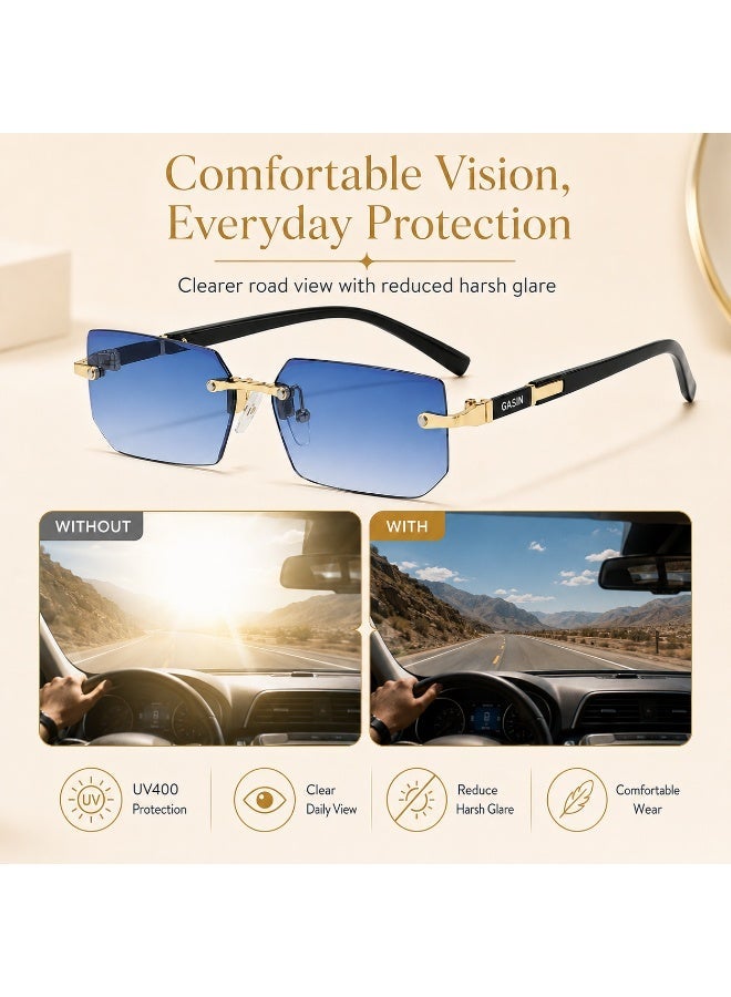 Gasin New Rimless Fashion Trend Sunglasses Personalized Sunglasses UV Protection Unisex - Image 4