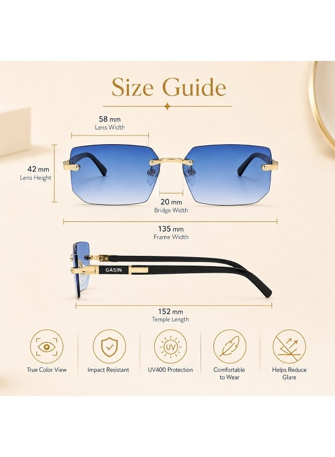 Gasin New Rimless Fashion Trend Sunglasses Personalized Sunglasses UV Protection Unisex - Image 5