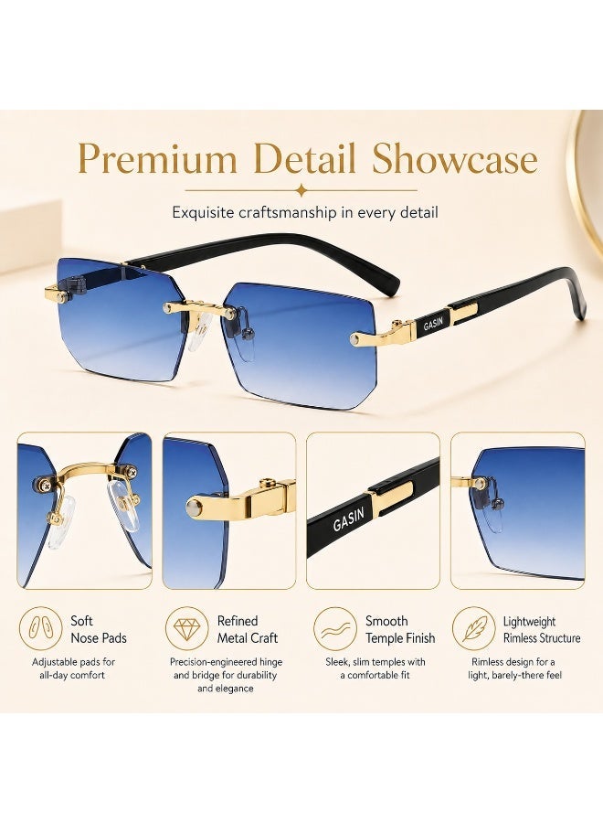 Gasin New Rimless Fashion Trend Sunglasses Personalized Sunglasses UV Protection Unisex - Image 3