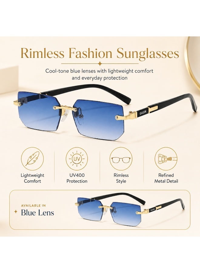 Gasin New Rimless Fashion Trend Sunglasses Personalized Sunglasses UV Protection Unisex - Image 2