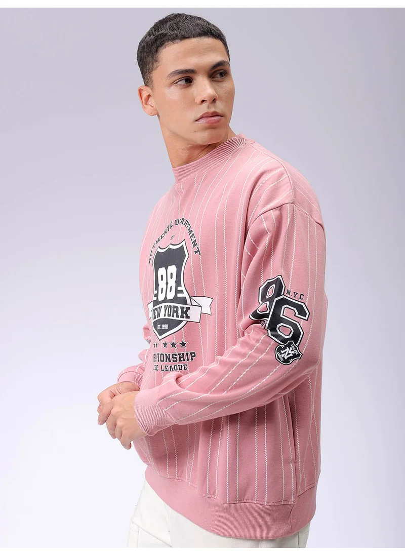 شركة المرآب الهندية Men Knitted Relax Fit Striped Long Sleeve Polyester Sweatshirt