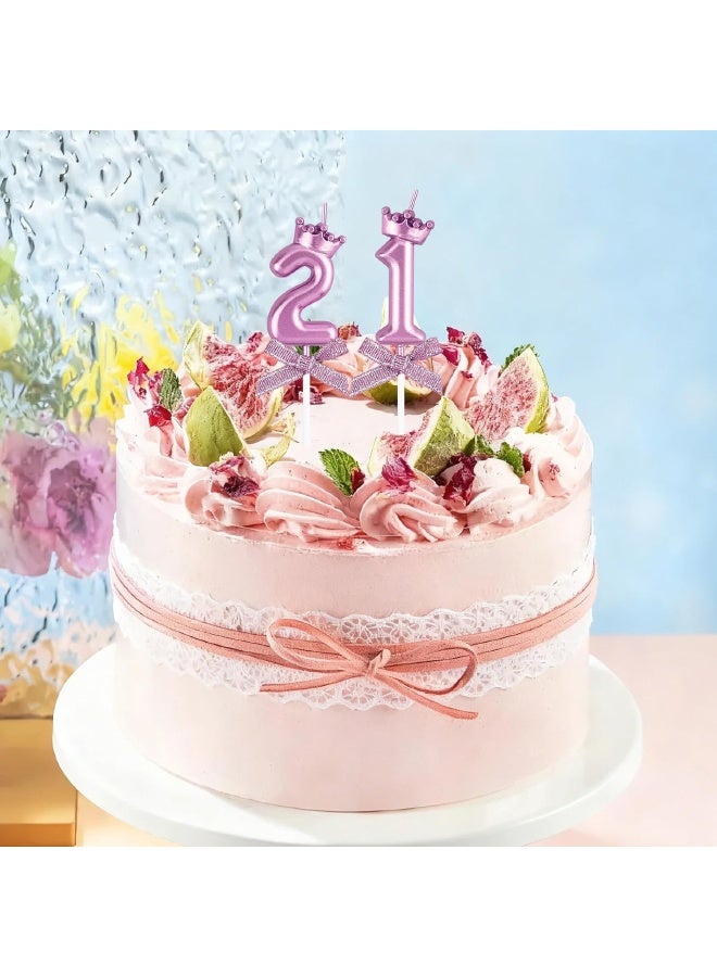 10 PCS Birthday Number Candles, Bow and Crown Number 0-9 Glitter Birthday Candles, Happy Birthday Party Cake Topper Decoration Gifts, Party Decorations for Men Women Wedding, Anniversary Indoor Use, Rose Gold - Image 4