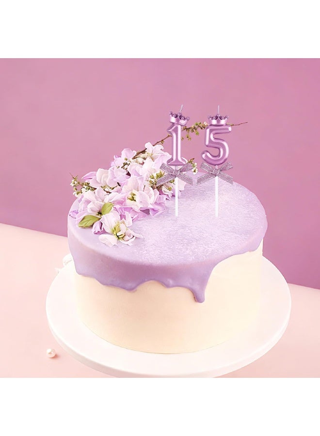 10 PCS Birthday Number Candles, Bow and Crown Number 0-9 Glitter Birthday Candles, Happy Birthday Party Cake Topper Decoration Gifts, Party Decorations for Men Women Wedding, Anniversary Indoor Use, Rose Gold - Image 5