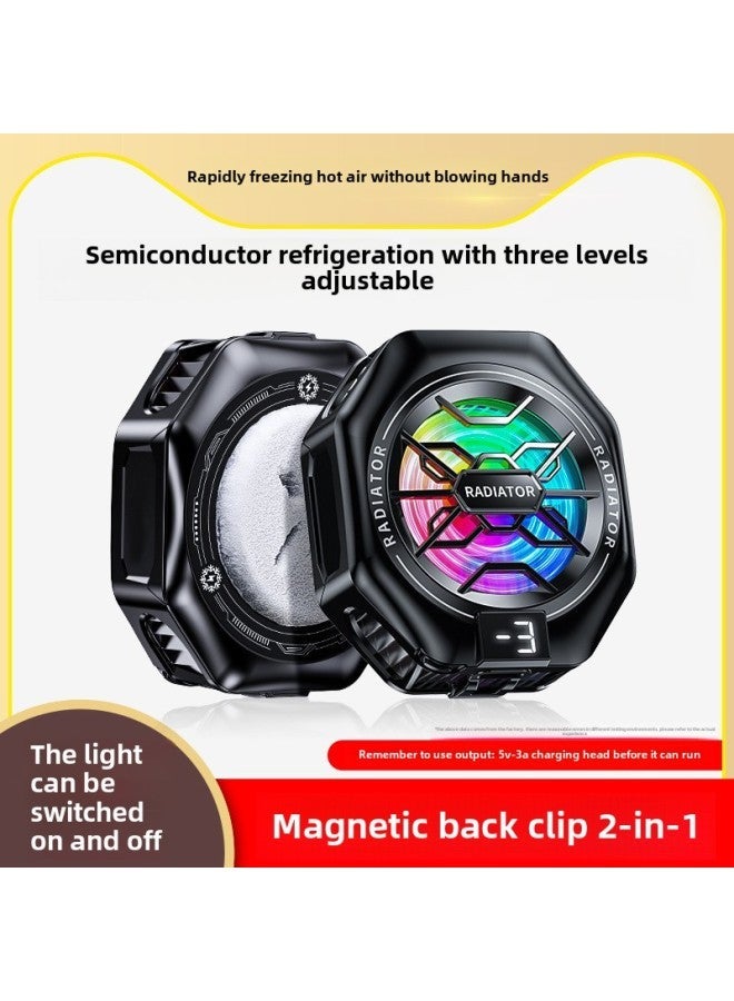 The X76 Mobile Phone Radiator Digital Display Three-gear Adjustment Semiconductor Frozen Refrigeration Hand Tour Live Fast Cooling-Color:X76 (plating)  - Image 3