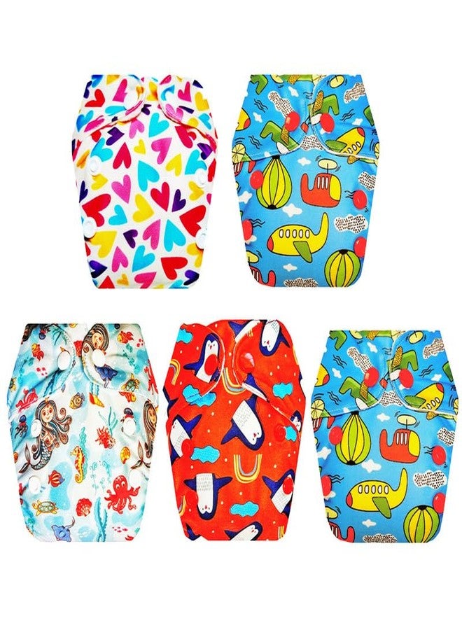 Dumbledo Premium Newborn Cloth Diaper with Integrated Soaker (Pack of 5) | Dry Feel and Comfortable | Breathable | Quick Dry | Designed by Moms | 0 - 4 Months | Unisex Baby - Image 1