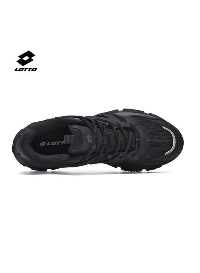 Lotto Men's Outdoor Hiking Shoes Autumn Sports Shoes Non-slip Wear-resistant Off-road Shock-absorbing Walking Shoes Black Size 39 - Image 3