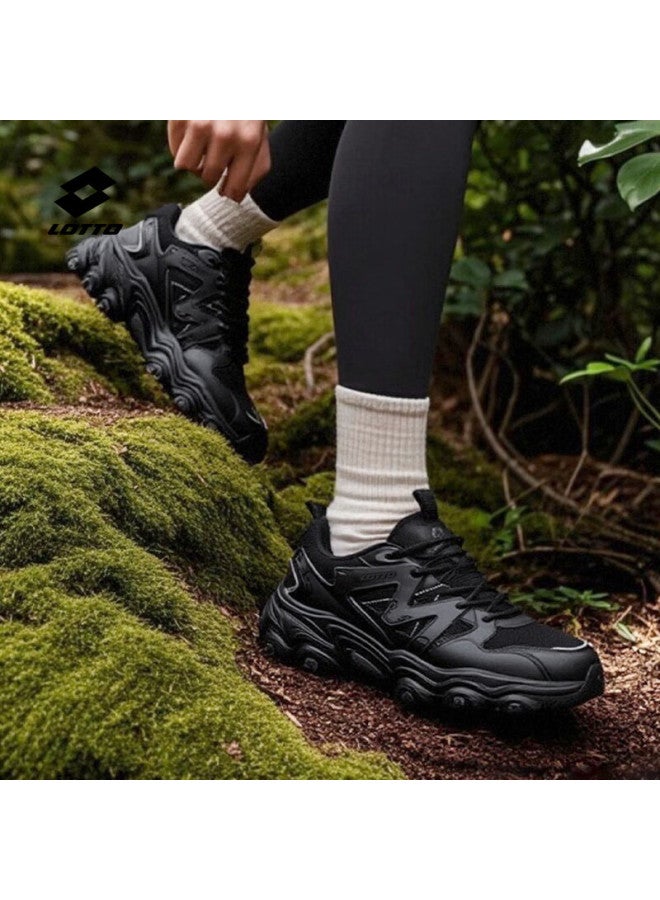 Lotto Men's Outdoor Hiking Shoes Autumn Sports Shoes Non-slip Wear-resistant Off-road Shock-absorbing Walking Shoes Black Size 39 - Image 2