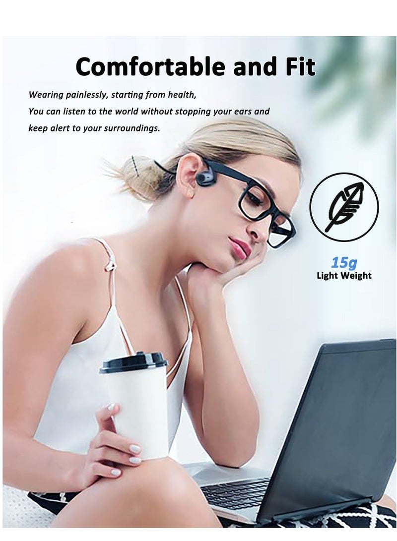Captaintech Open Ear Bluetooth Headphones, Bluetooth 5.2 Wireless Headset Air Conduction Headphones, with Built-in Mic, 10 Hrs Playtime, Waterproof Sport Headset for Running, Cycling, Hiking, Driving (Black) - Image 3