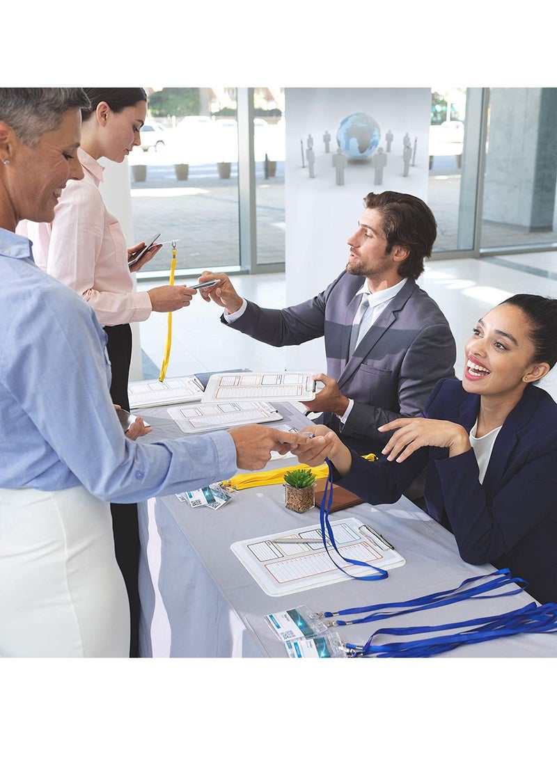 SOLARAE Badge Holder, Clear ID Plastic Strap with Snap and Eyelet Vinyl Clips for Card Lanyards, Key Rings  100 - Image 4