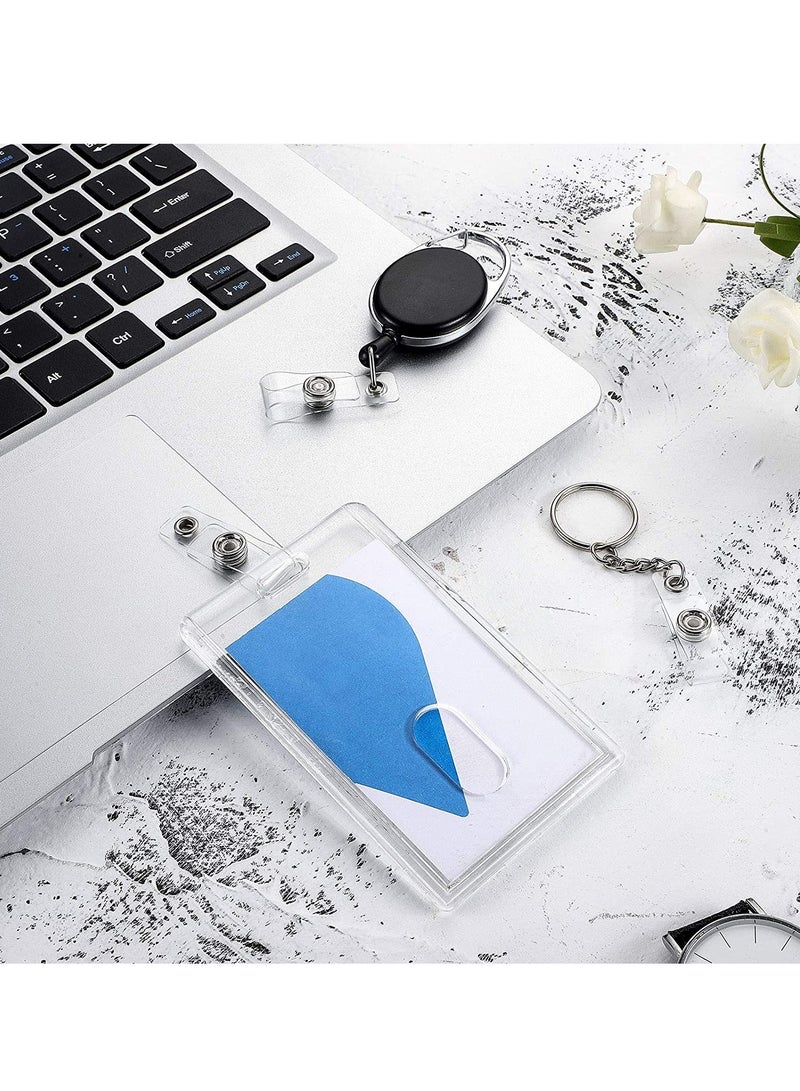 SOLARAE Badge Holder, Clear ID Plastic Strap with Snap and Eyelet Vinyl Clips for Card Lanyards, Key Rings  100 - Image 5